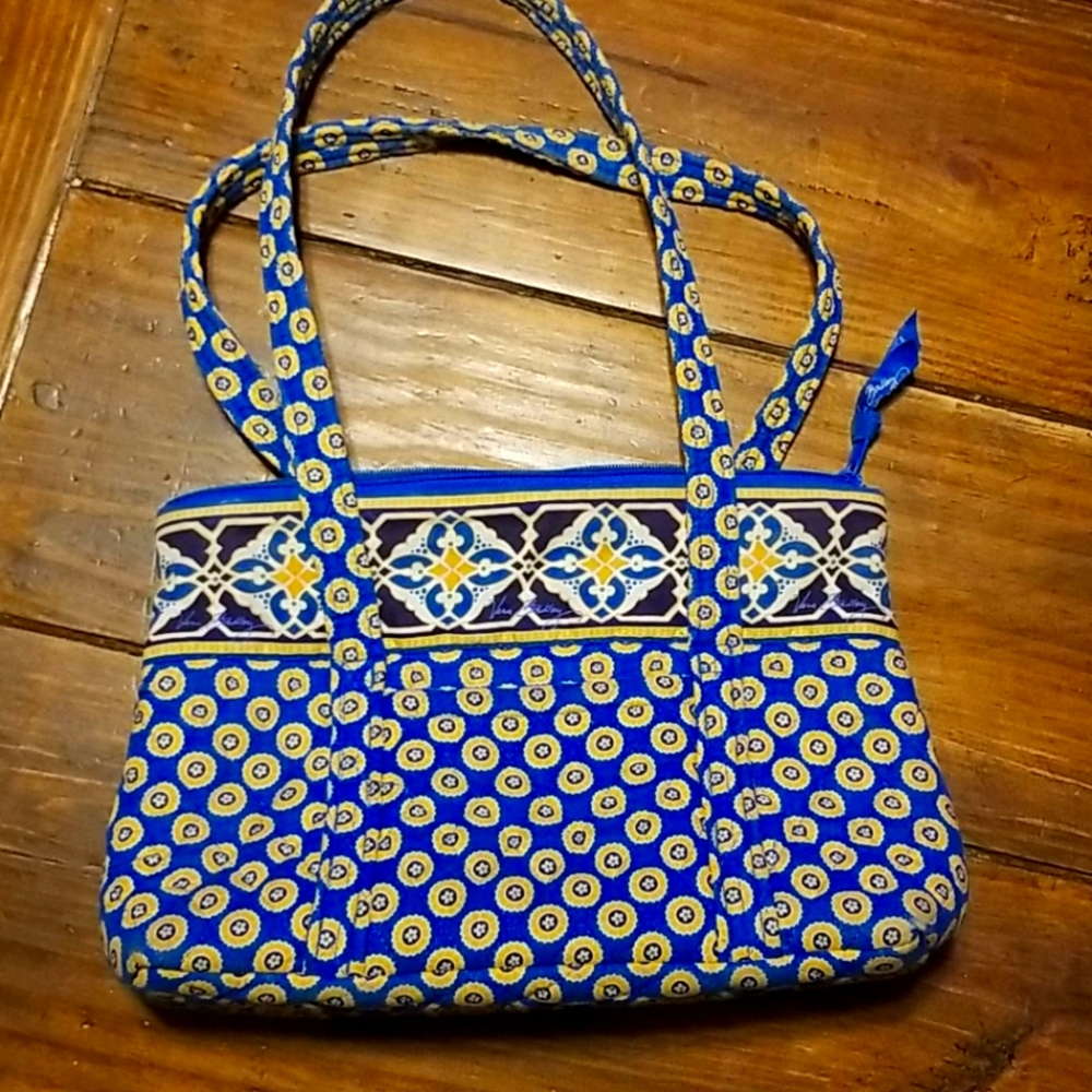 VERA BRADLEY BLUE/YELLOW SATCHEL